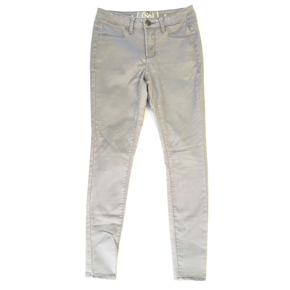SO Authentic Heritage Gray Skinny Jeggings Size 3 Low Rise Stretch Denim Pants